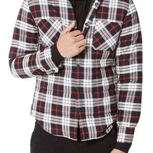 Good Man Men’s Black Plaid‎ Padded Shirt Jacket Siz